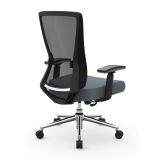 Levari Mesh/Vegan Leather Mid-Back Task Chair， Gray/Black， BIFMA Certified