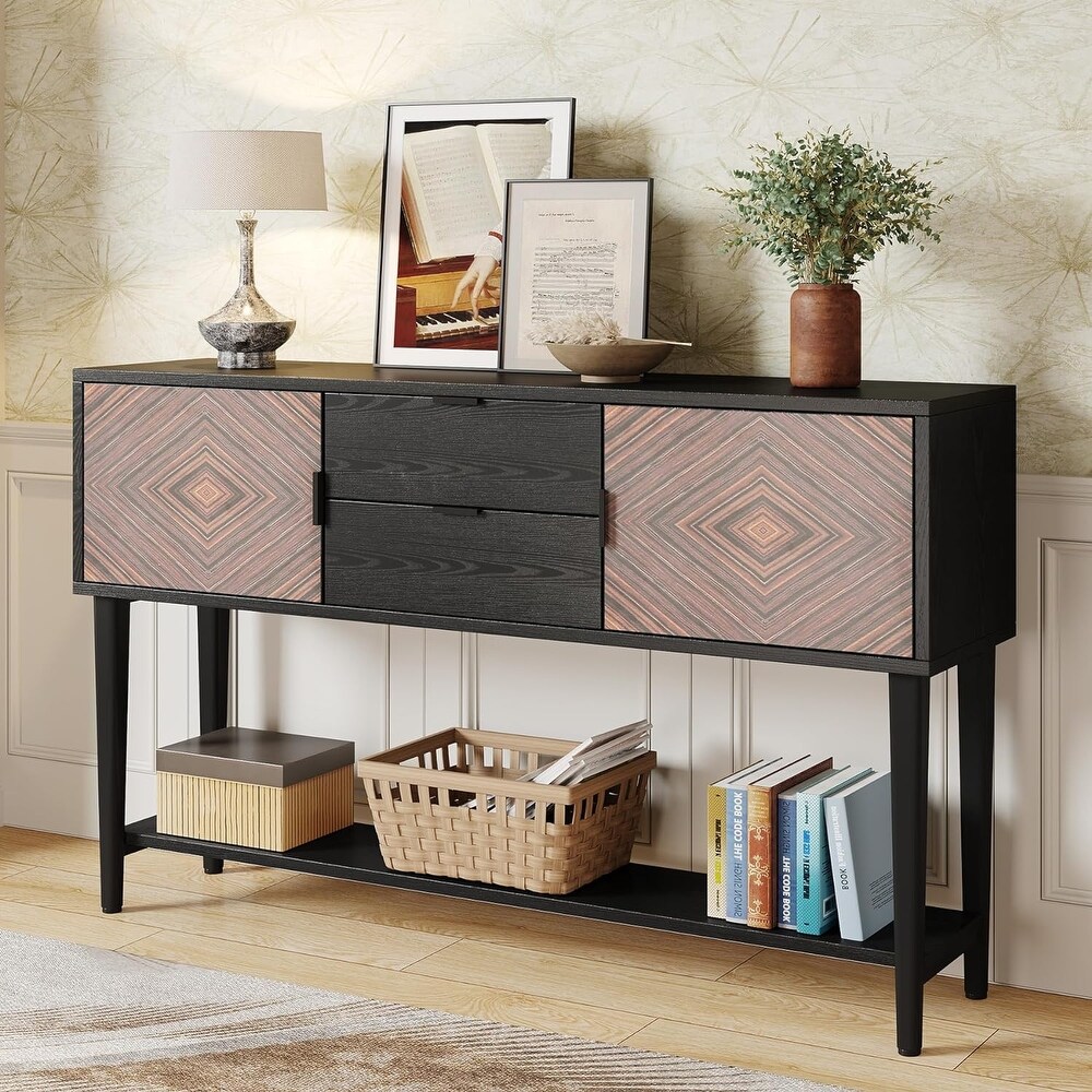 Console Table with 2 Door Cabinets   2 Drawers