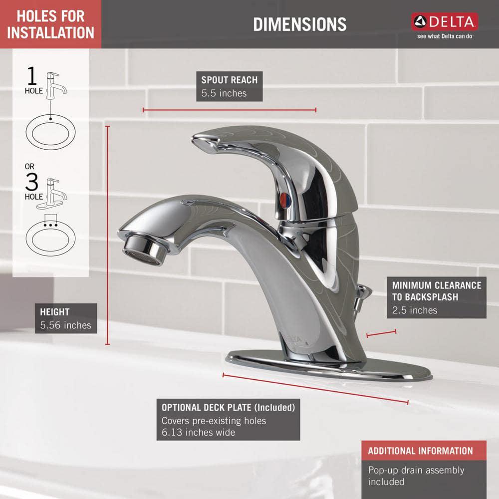 Delta Classic Single Hole SingleHandle Bathroom Faucet in Chrome