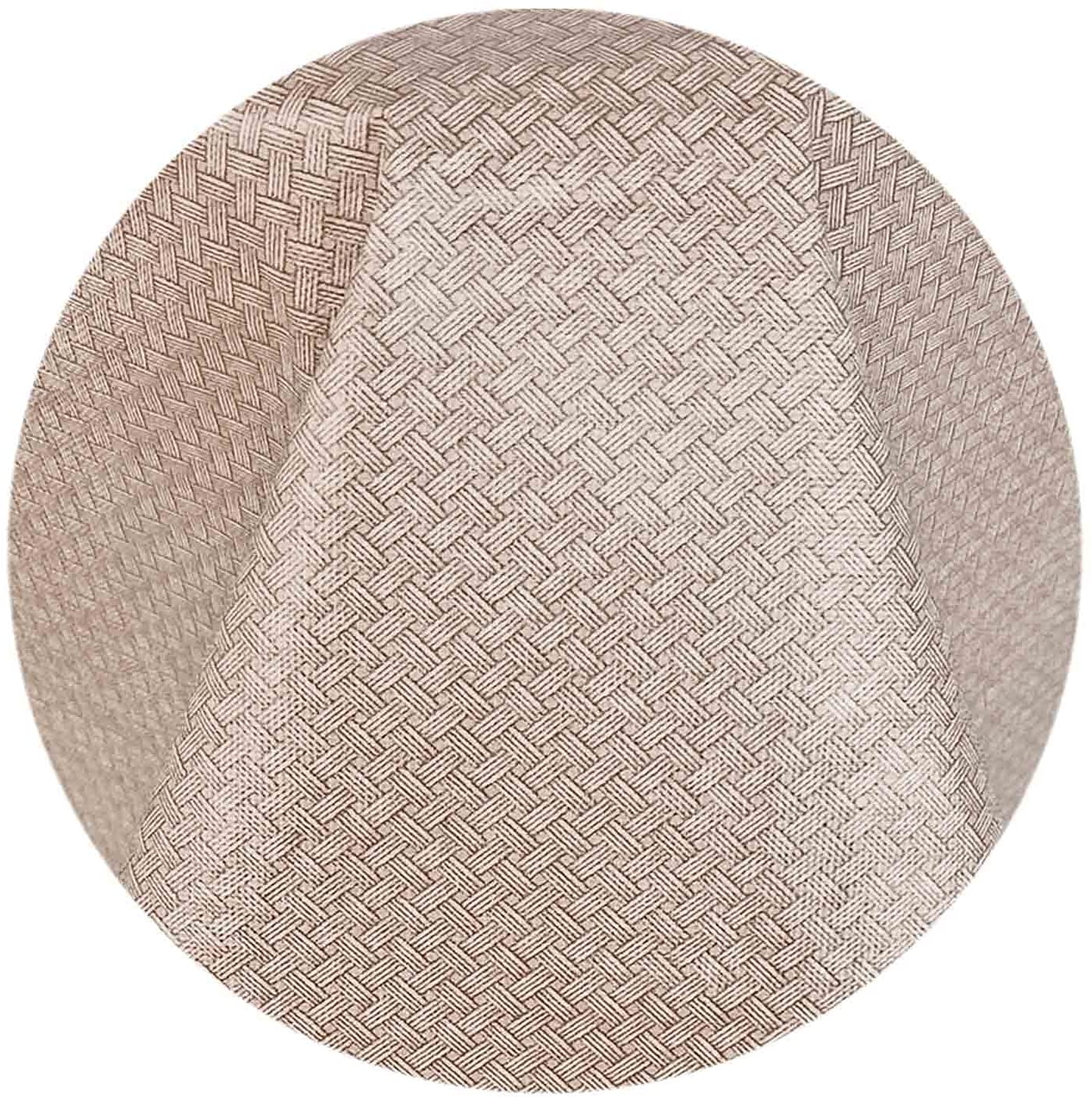 Newbridge Taupe Basketweave Solid Color Vinyl Flannel Backed Tablecloth， Basket Weave Indoor/Outdoor Patio， Kitchen， Dining Tablecloth， 52” x 52” Square