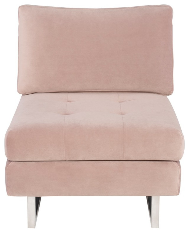 Janis Blush Fabric Armless Sofa Seat  HGSC597   Contemporary   Armchairs And Accent Chairs   by Timeout PRO  Houzz