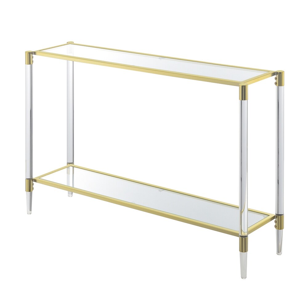 Convenience Concepts Royal Crest 2 Tier Acrylic Glass Console Table