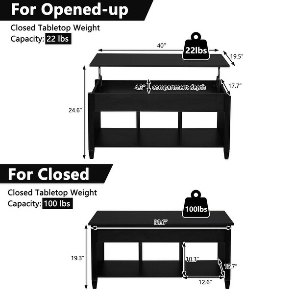 Living Room Furniture Lift Top Storage Coffee Table