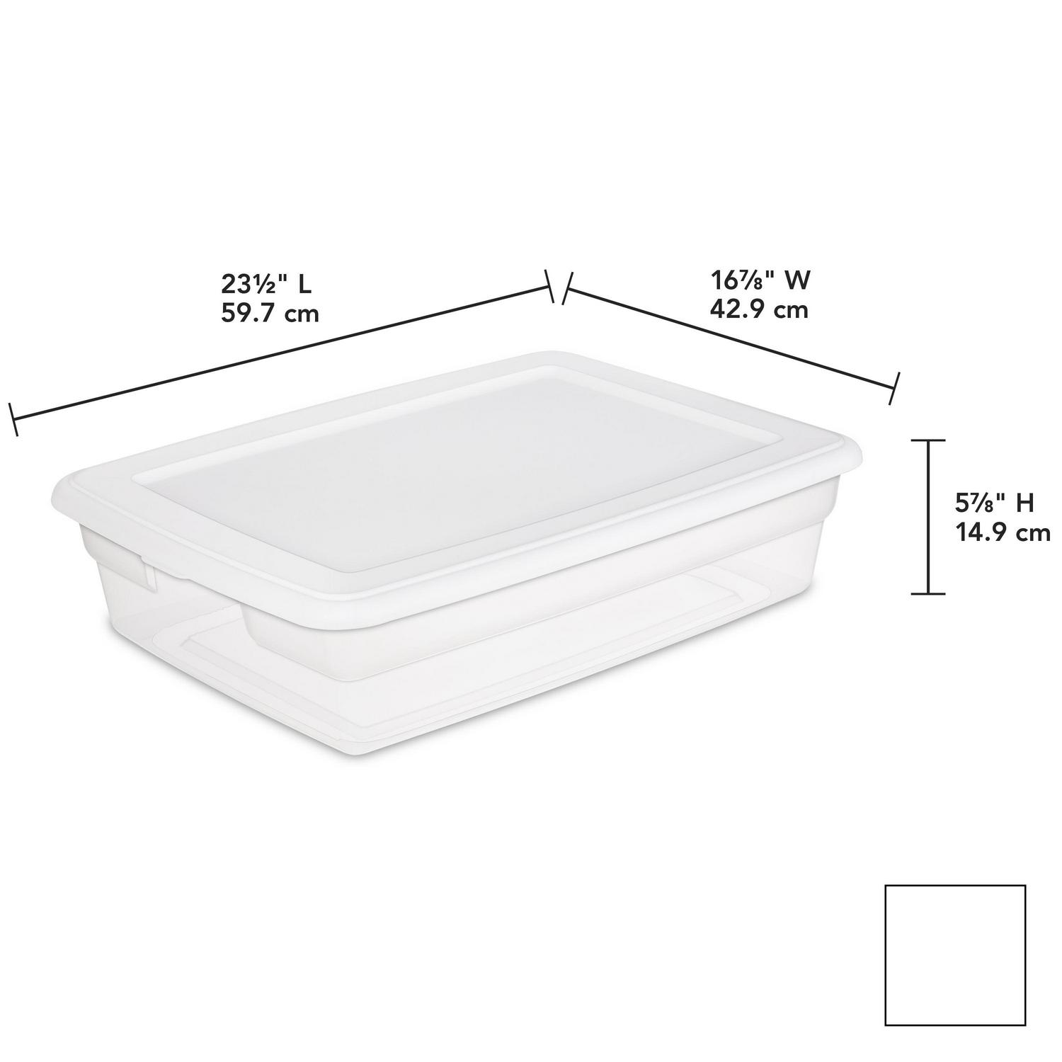 Sterilite 28 Qt. Storage Box Plastic， White， Set of 10