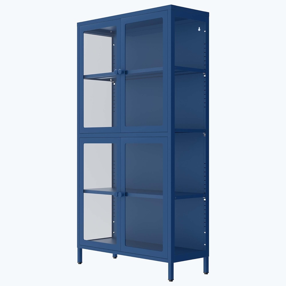 our Glass Door Storage Cabinet with Adjustable Shelves