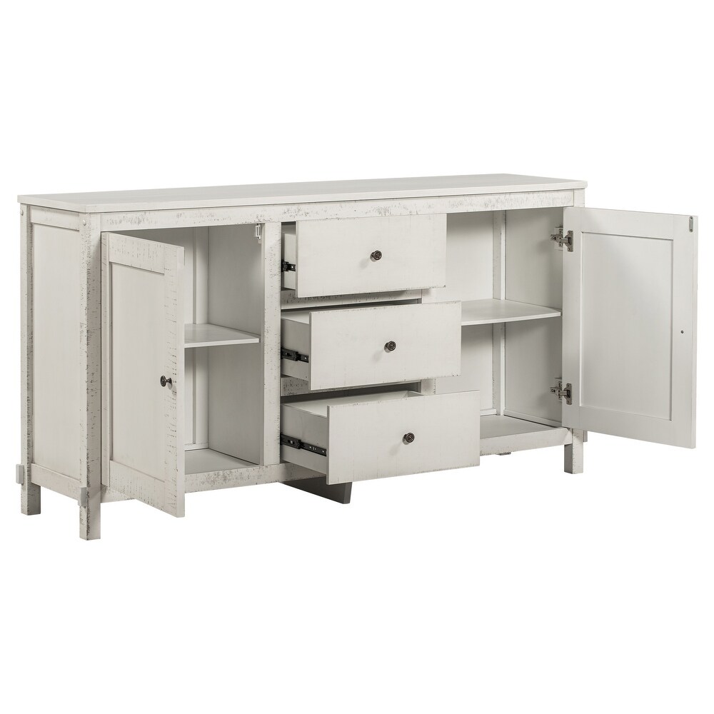 Wood Buffet Cabinet with 2 Storage Cabinets