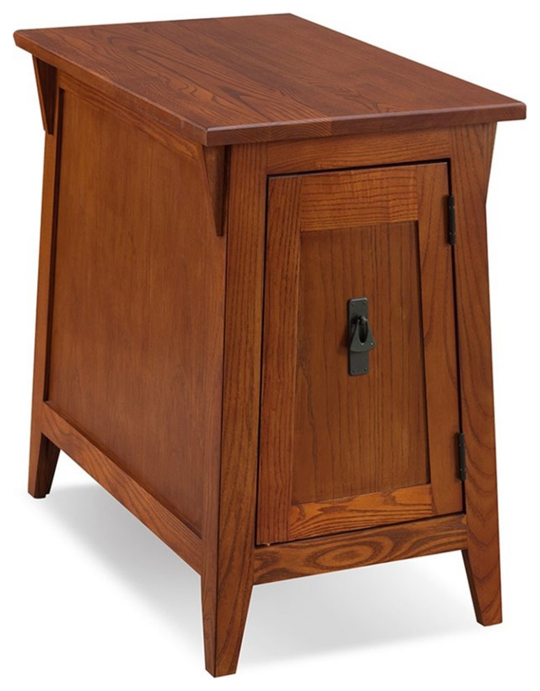 Catania Modern / Contemporary Mission Cabinet Wood End Table in Brown/Russet   Craftsman   Side Tables And End Tables   by Homesquare  Houzz