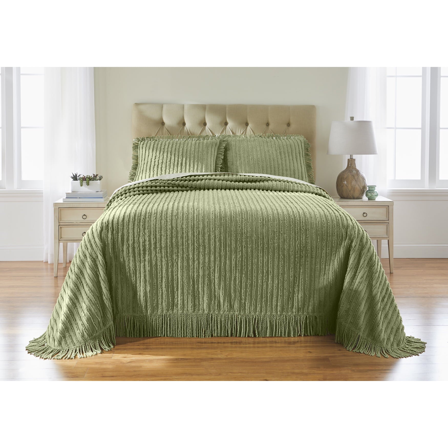 Brylanehome Chenille Bedspread - King， Burgundy