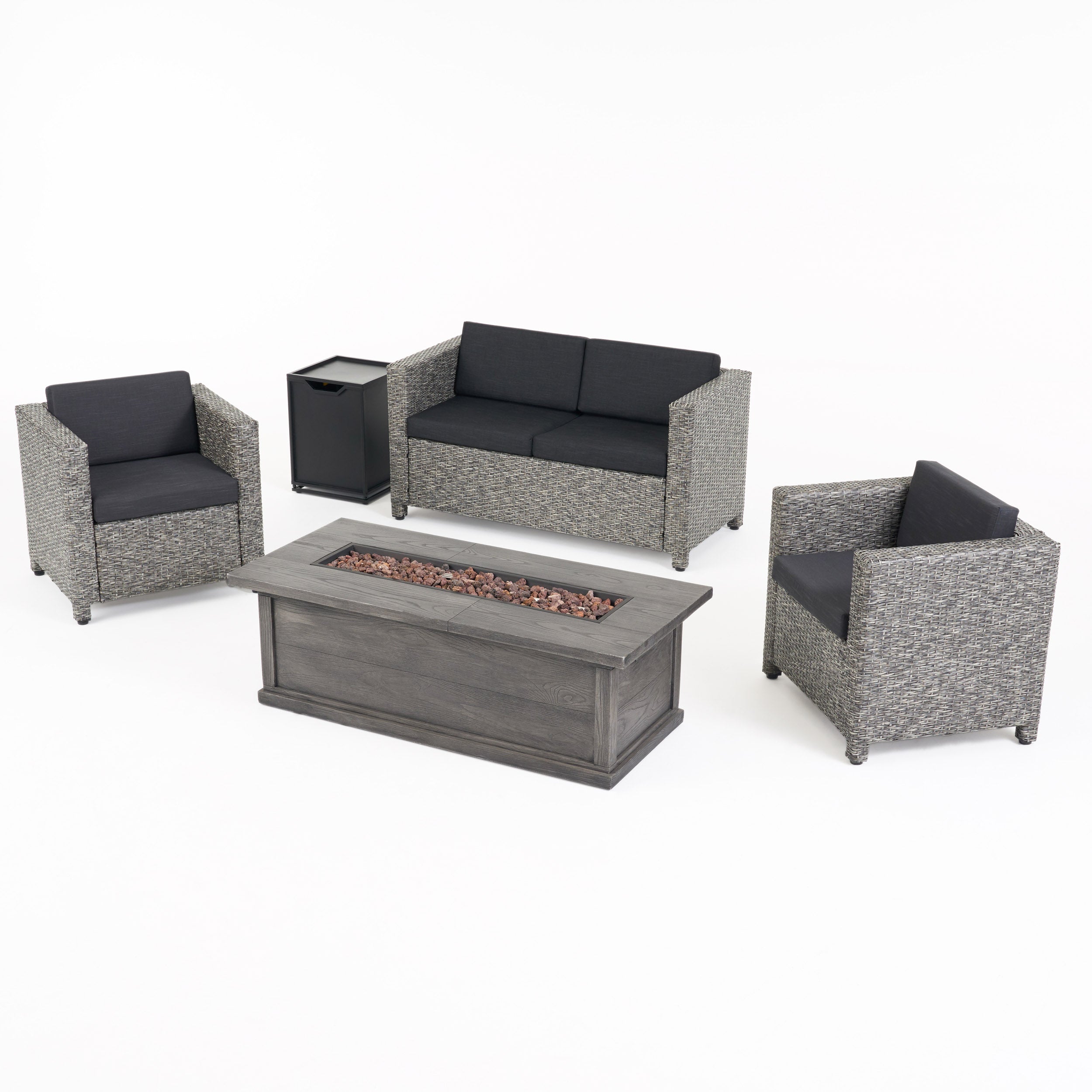 Venice 4-Seater Outdoor Fire Pit Sofa Set