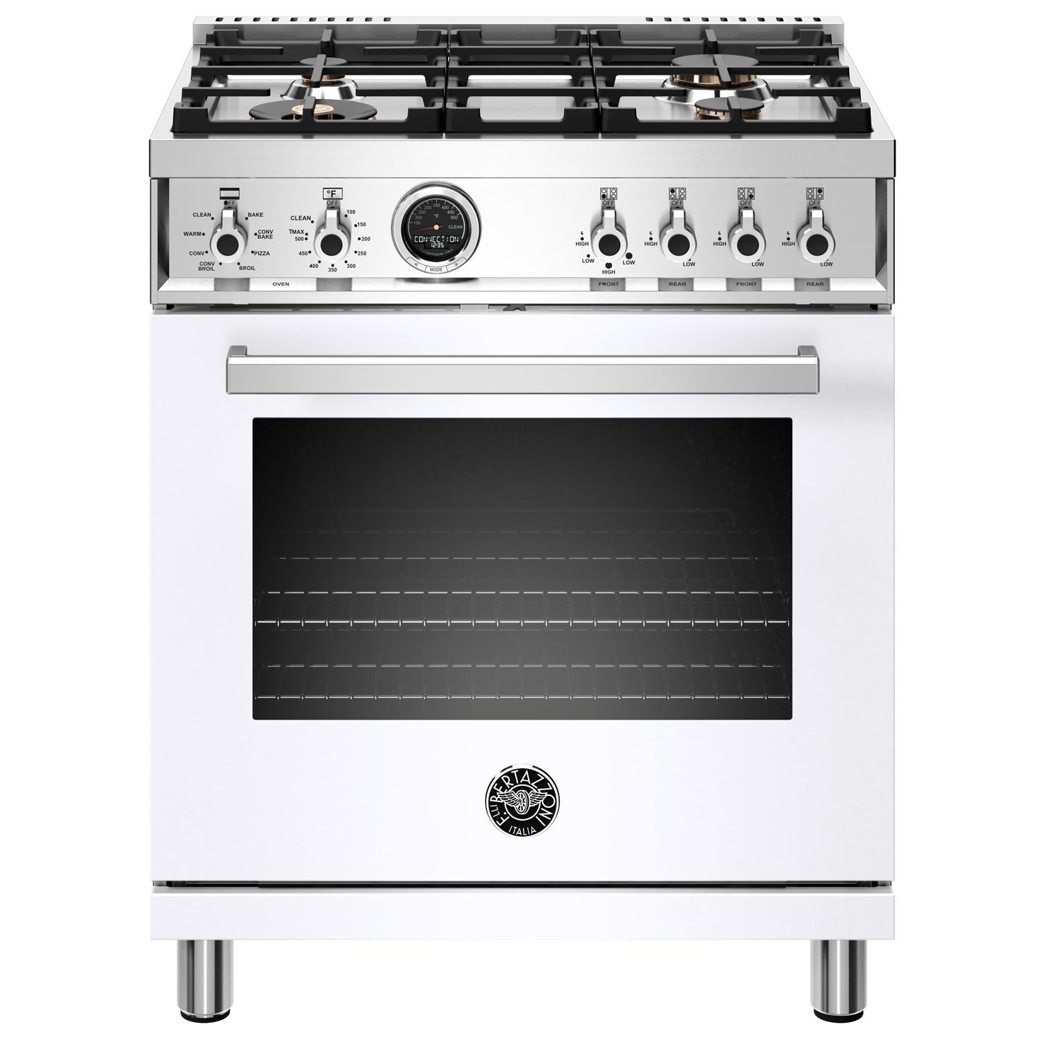 Bertazzoni 30-inch Freestanding Dual Fuel Range with Self-Clean Oven PROF304DFSBIT