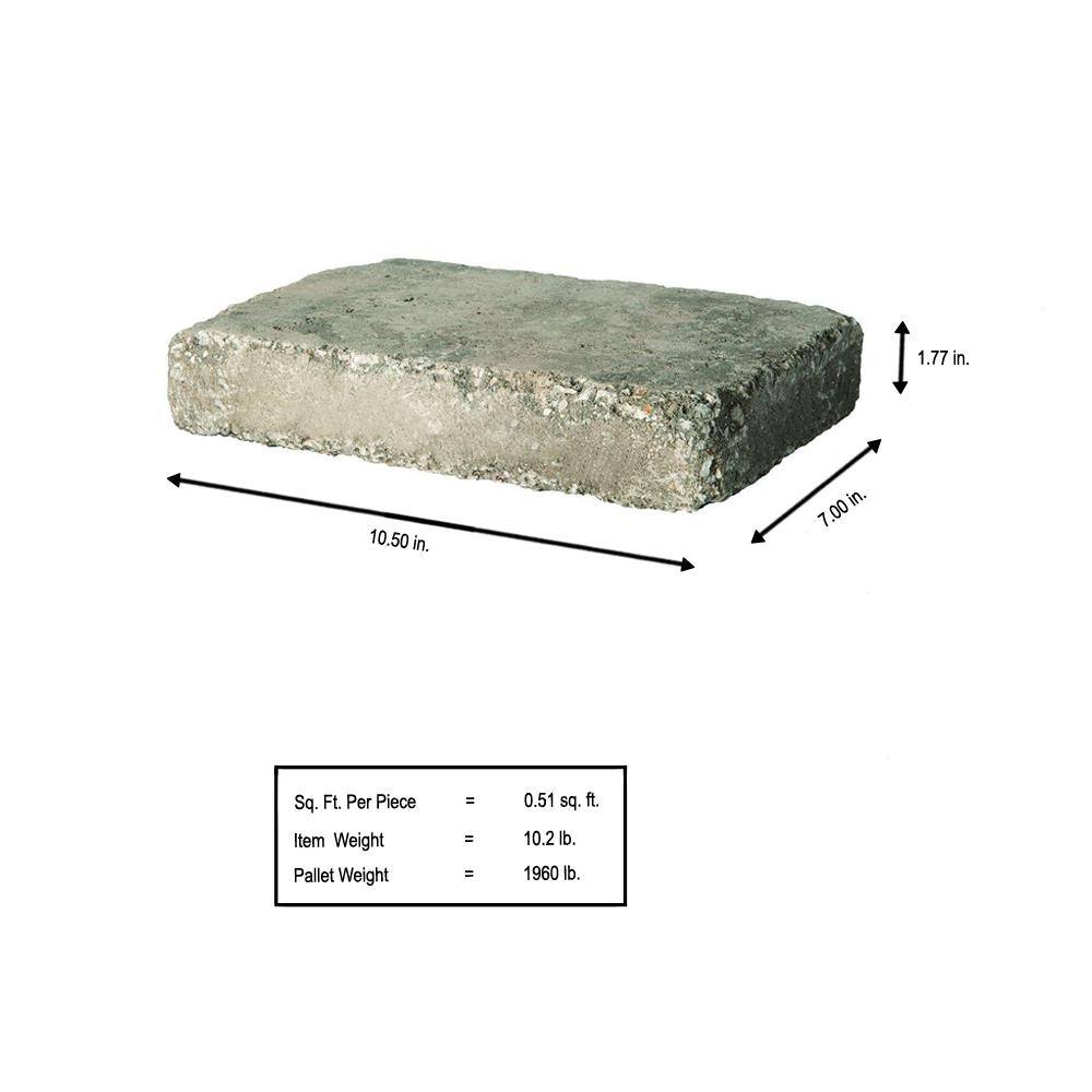 Pavestone RumbleStone Rec 10.5 in. x 7 in. x 1.75 in. Greystone Concrete Paver (192 Pcs.  98 Sq. ft.  Pallet) 90934