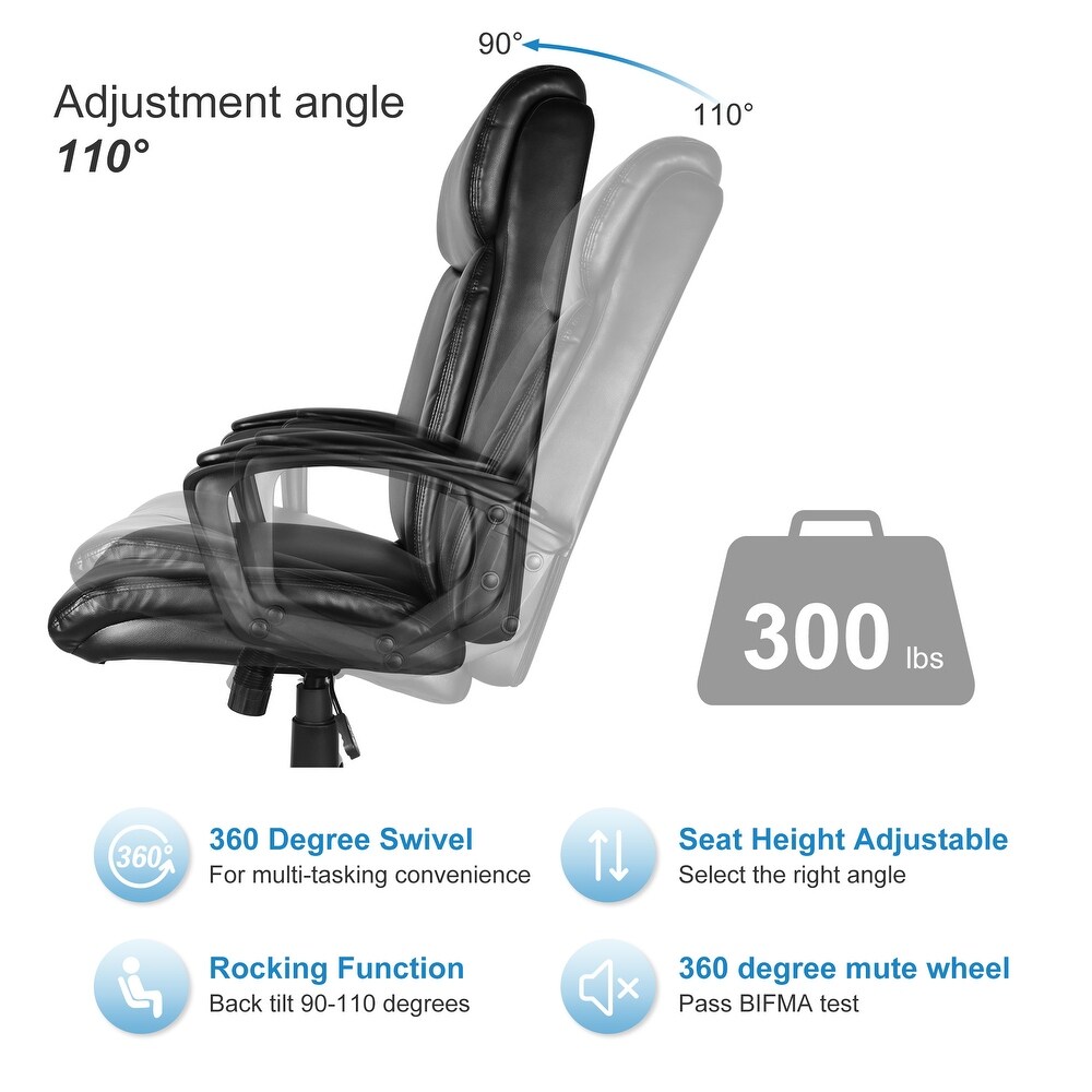 Office Desk Chair with PU Leather Adjustable Height Tilt Swivel   26.97\