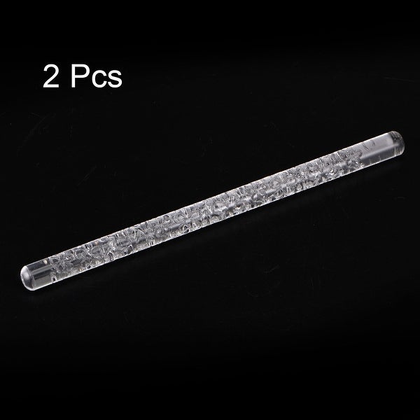 2pcs Acrylic Embossed Rolling Pin 16cm x 1cm Petal Pattern - Transparent