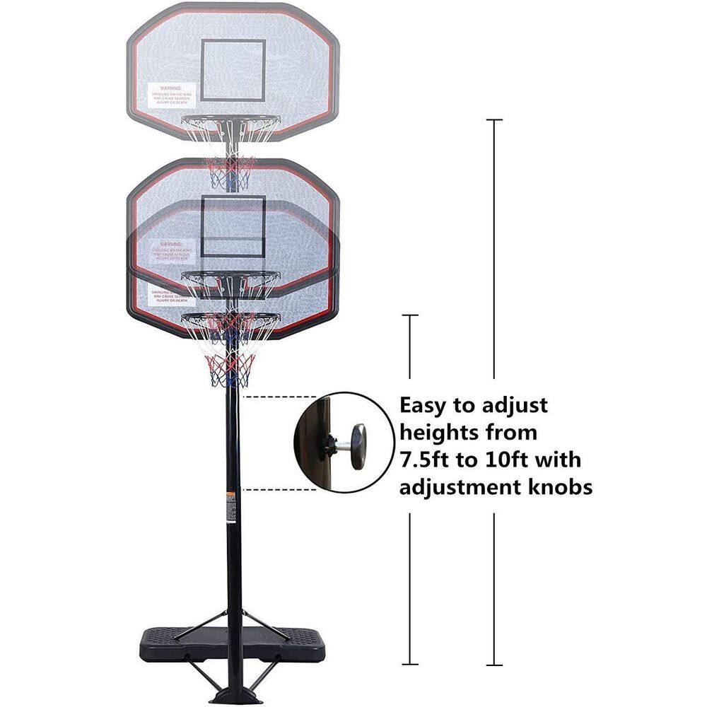 TIRAMISUBEST Indoor and Outdoor Portable Basketball HoopGoal with 6.5 ft. x 10 ft. Height Adjustable and Wheels W1408XY60507