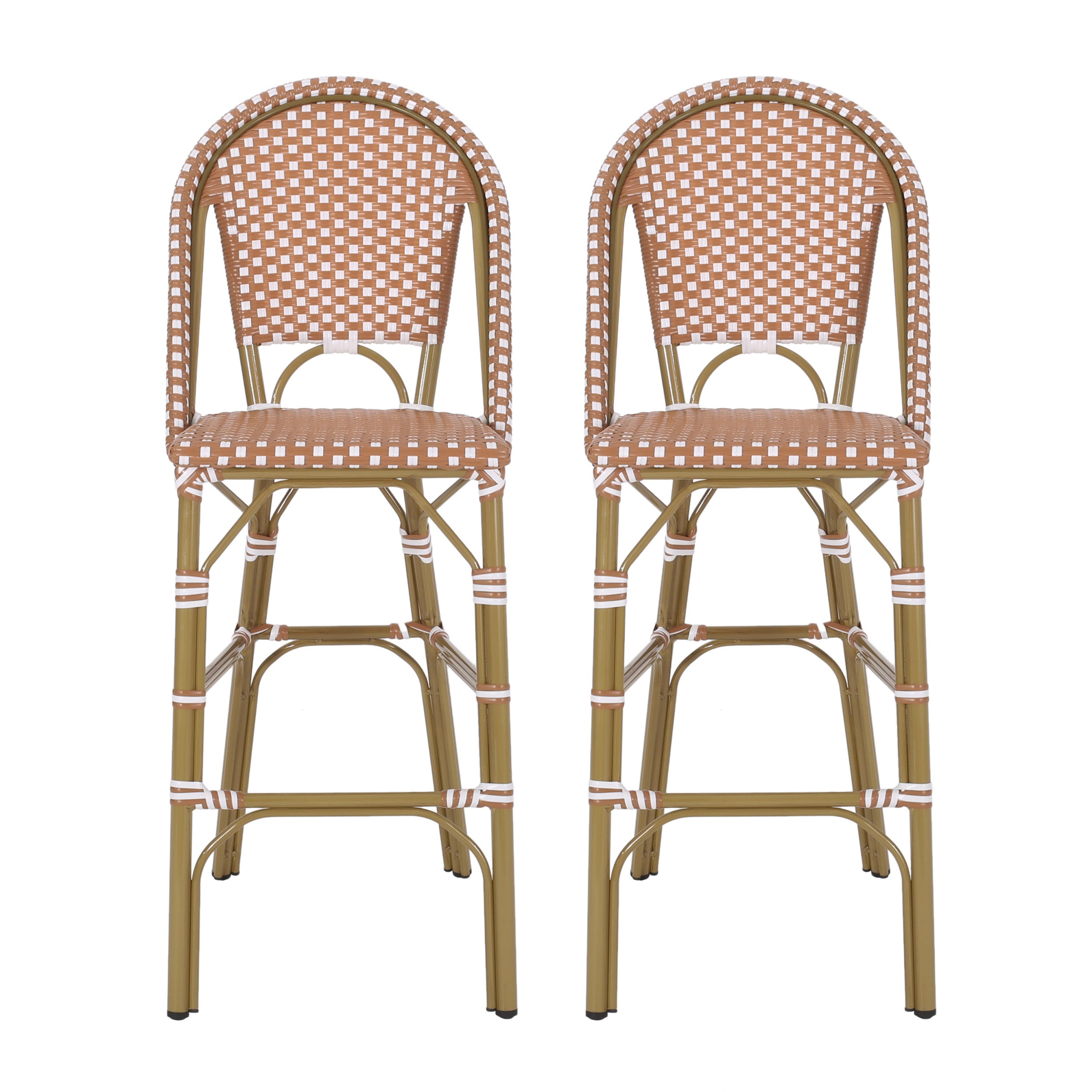 Grelton Outdoor Aluminum French Barstools, Set of 2