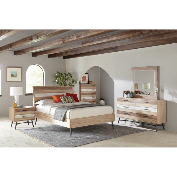 Coaster Furniture Marlow Rough Sawn Multi 4-piece Platform Bedroom Set - - 28108873