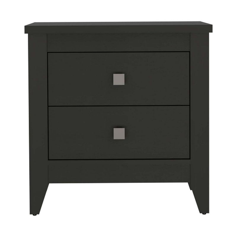 Breeze Four-Legged Modern Bedroom Nightstand， with Two Drawers