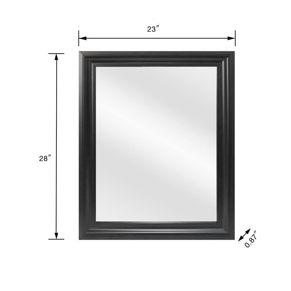 Glacier Bay 24 in. W x 29 in. H Rectangular PS Framed Wall Bathroom Vanity Mirror in Black 4398-23BL