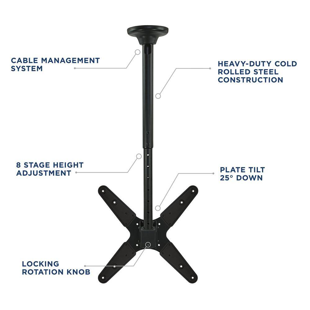 Mount-It Full Motion TV Ceiling Mount for 23 in. - 42 in. Screen Size with 25-Degree Tilt 110 lbs. Load Capacity MI-506