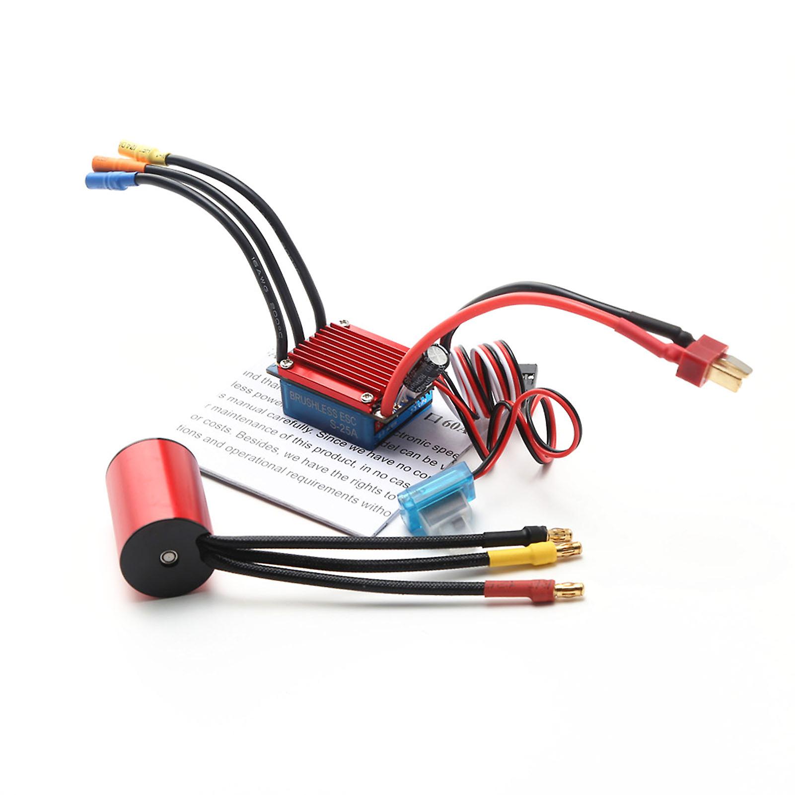 S2435 4800kv Brushless Motor 4p Sensorless 25a Brushless Esc Electric Speed Controller For 1/16 1/18 Rc Car Truck No.298310