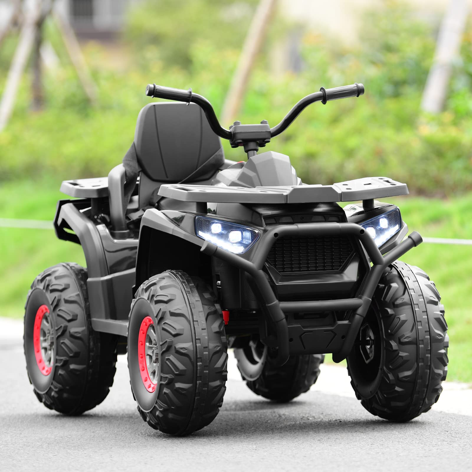 Costzon Kids ATV, 12V Battery Powered Electric Vehicle w/ Safety Belt