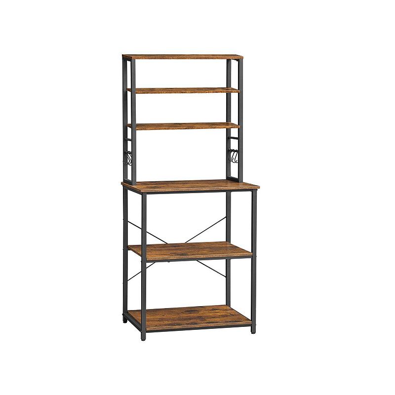 Baker's Rack with Shelves and Hooks