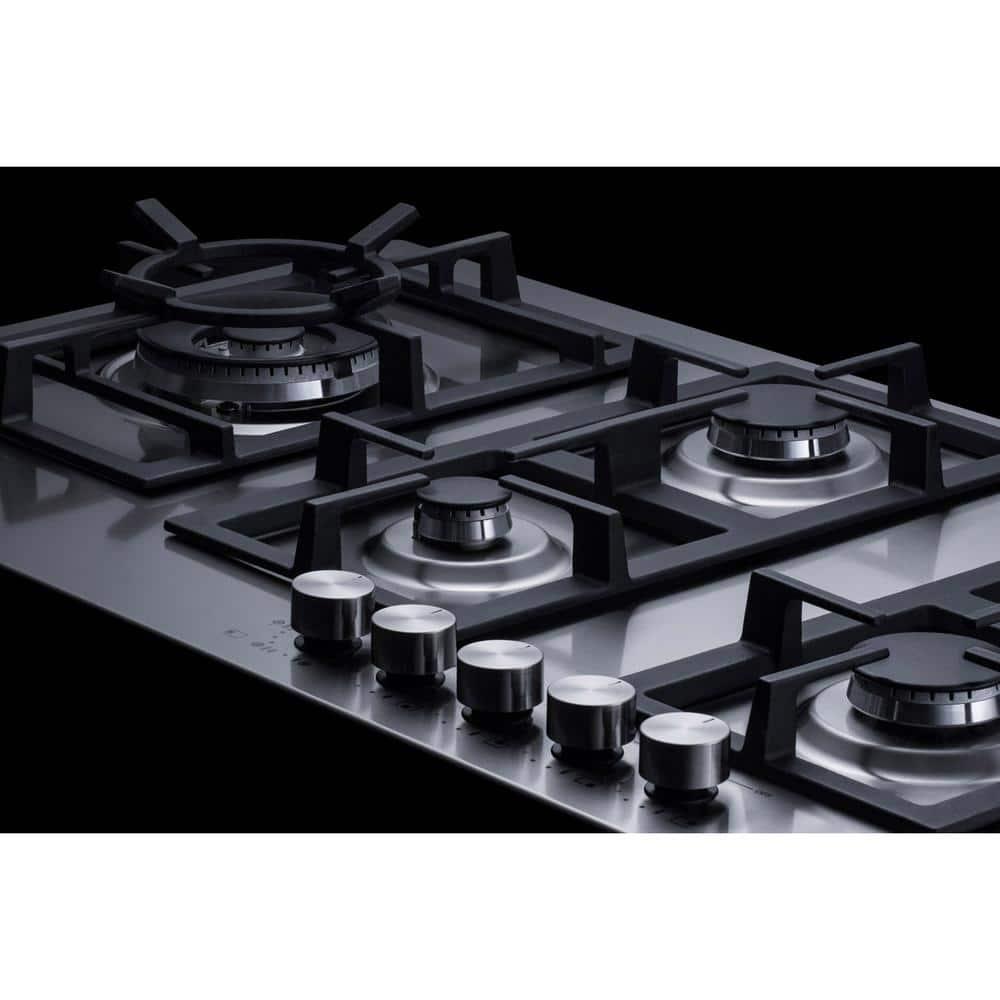 Summit Appliance 34 in Gas Cooktop in Stainless Steel with 5Burners