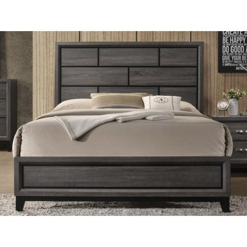 Acme Valdemar Queen Bed in Weathered Gray 27050Q