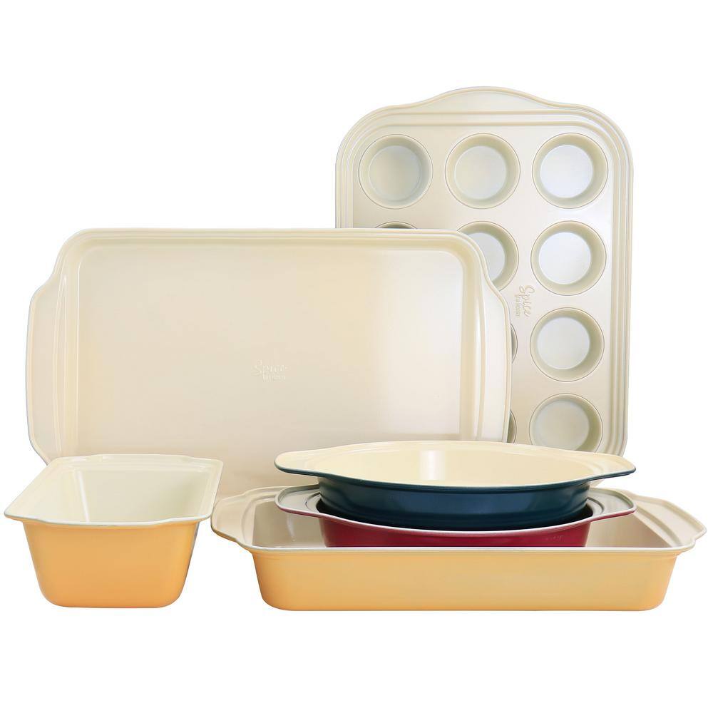 Spice BY TIA MOWRY Savory Saffron 6-Piece Ceramic Nonstick Bakeware Set in Multi 985118509M