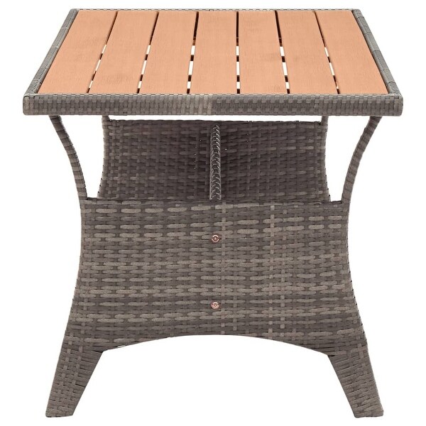 vidaXL Outdoor Dining Table Patio Table Garden Wicker Furniture PE Rattan