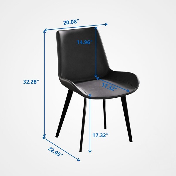 2pcs Dining Chair with Black Metal Leg