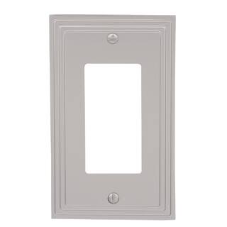 Hampton Bay Tiered 1 Gang Rocker Metal Wall Plate - Satin Nickel (4-Pack) 84RNHB-4