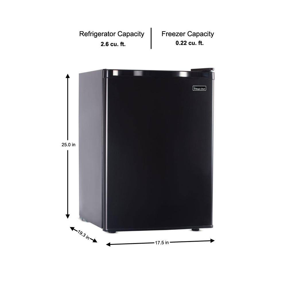 Magic Chef 2.6 cu. ft. Mini Fridge in Black ENERGY STAR HMBR265BE1