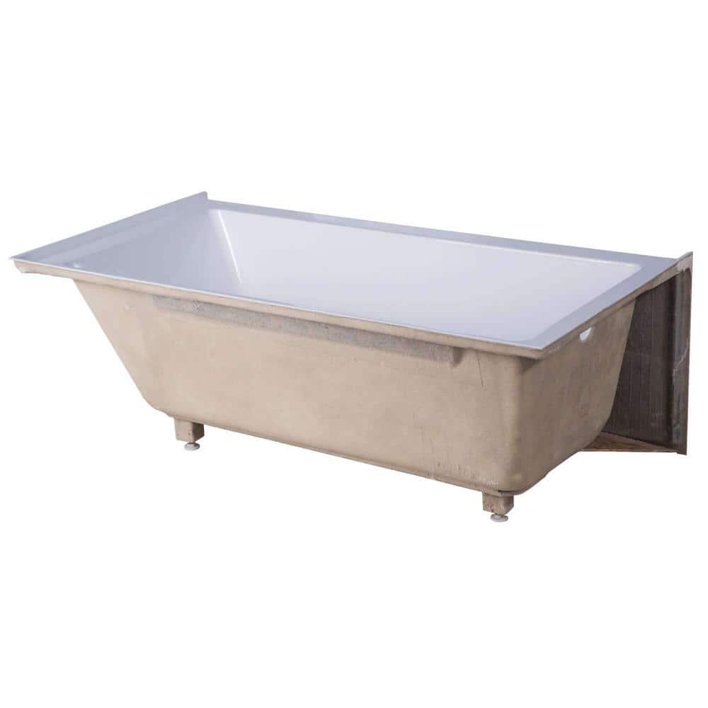 FINE FIXTURES 60 in x 32 in Acrylic Right Drain Rectangular Apron Front NonWhirlpool Bathtub in White