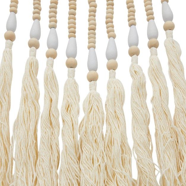 Set Of 3 Cotton Macrame Handmade Beaded Wall Decors With Fringe Tassels Olivia amp May