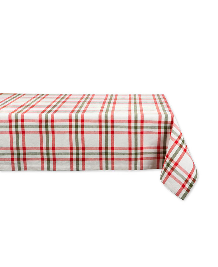 Design Imports Kitchen and Table Top Jolly Tree Collection Tablecloth Nutcracker Plaid 60 x 120