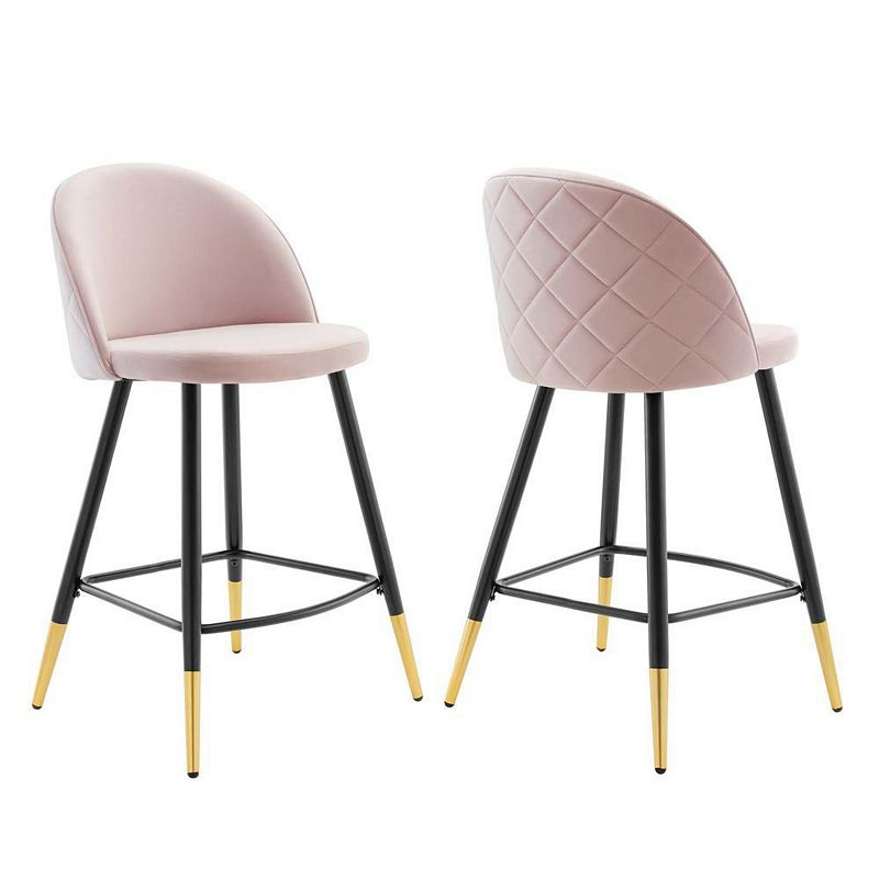 Modway Cordial Performance Velvet Counter Stools - Set of 2