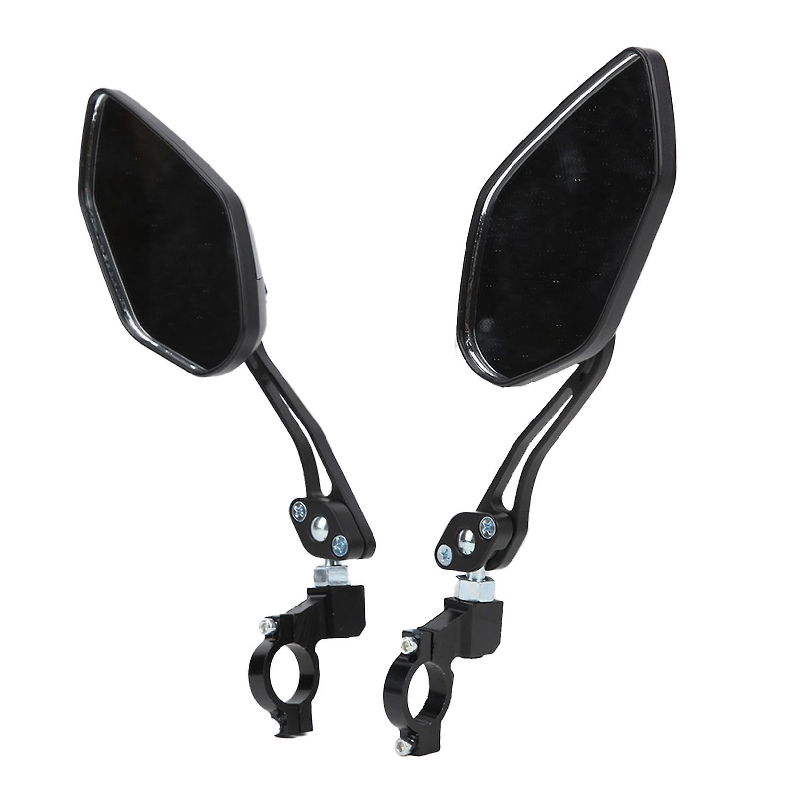 2pcs Bike Mirrors Adjustable Black Aluminum Alloy Bike Rear View Mirror For Mountain Bike Electric Bike Motorcycle