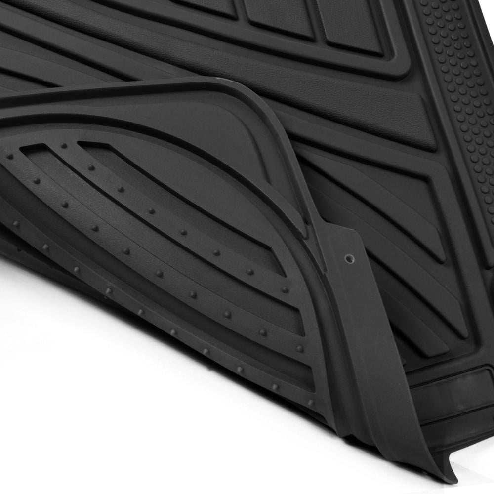 Motor Trend FlexTough Heavy Duty Rubber Car Floor Mats， 100% Odorless and All Weather