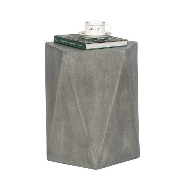 Adeco Modern Concrete Indoor Outdoor Hexagon Side Table