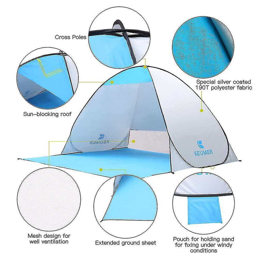 Naiwang Automatic Instant Pop-up Beach Tent Camping Tent Anti Uv Sun Shelter Cabana For Camping Fishing Hiking Picnic