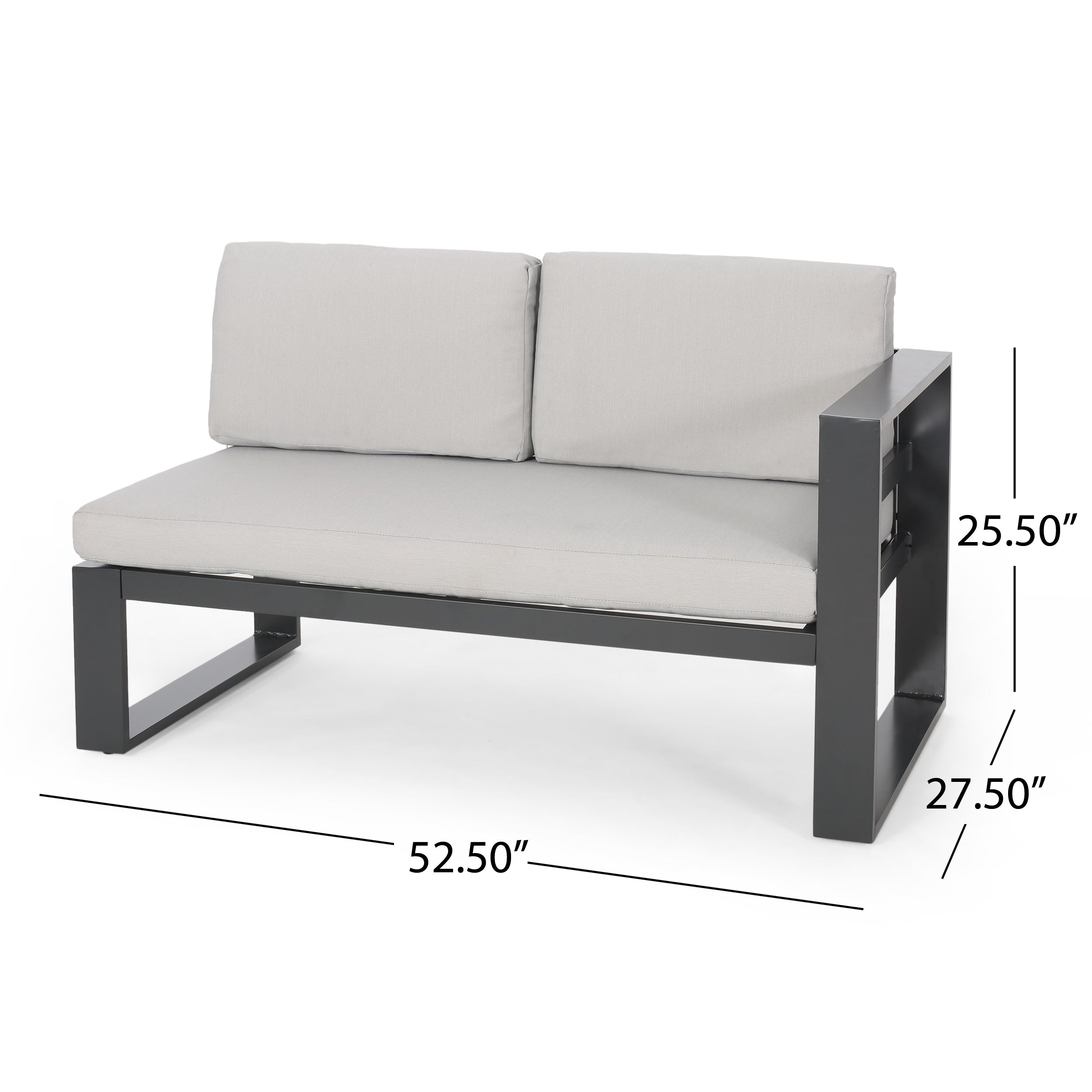 Queena Outdoor Aluminum Sofa Sectional with Coffee Table