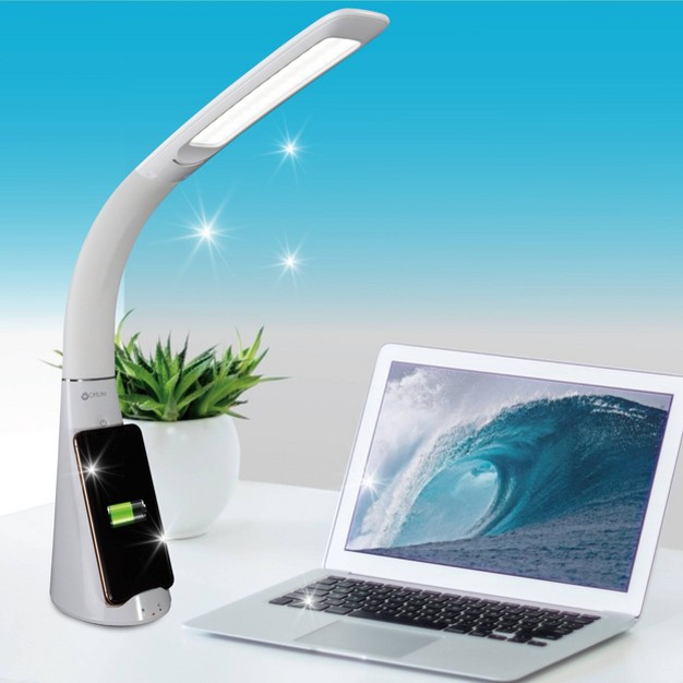 Purify Sanitizing Desk Lamp With Wireless Charging includes Led Light Bulb Ottlite