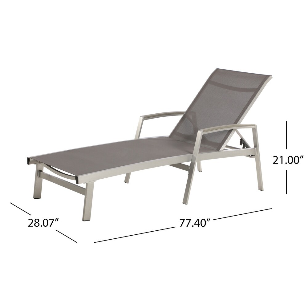 Oxton Outdoor Aluminum Chaise Lounge (Set of 2) by Christopher Knight Home