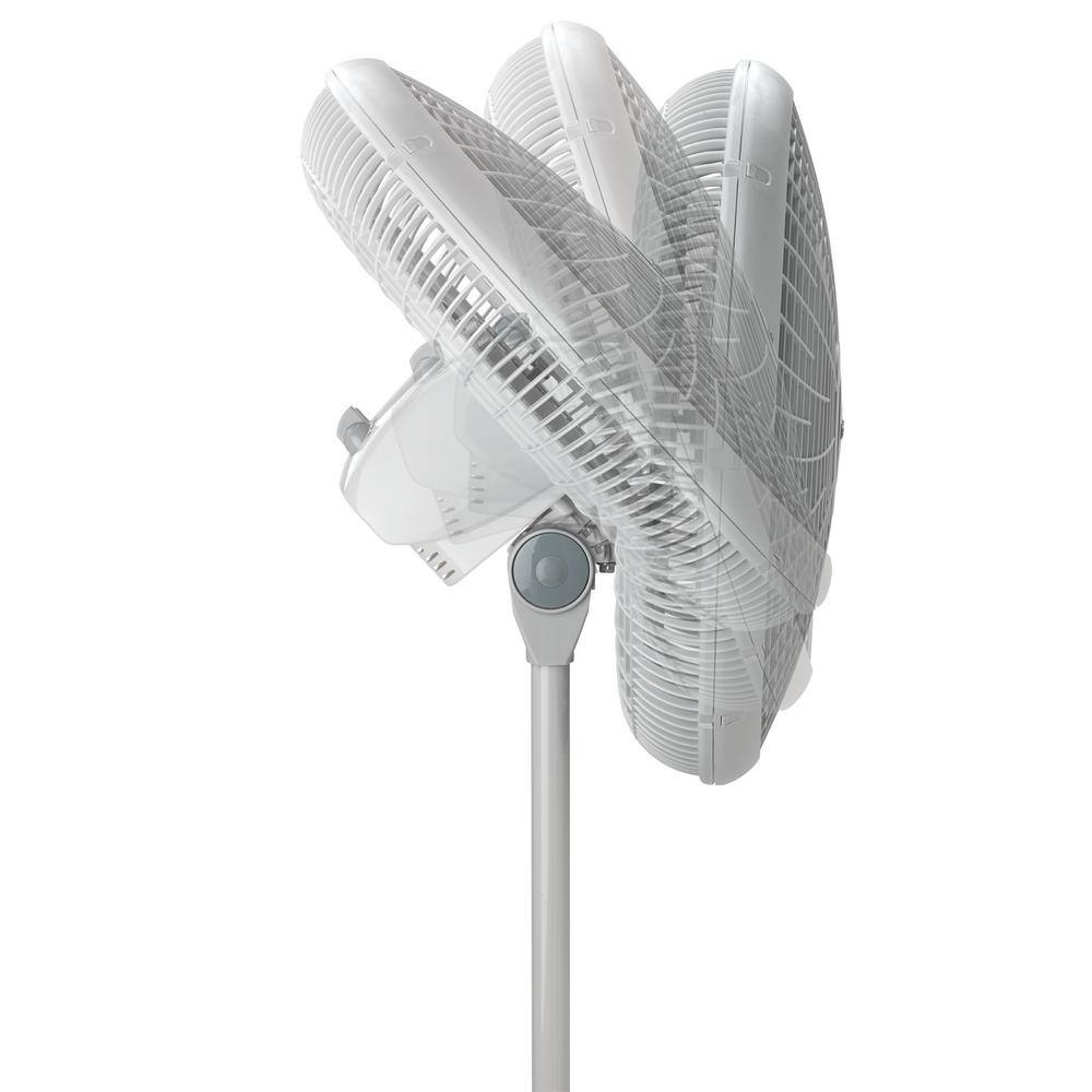 Lasko Performance Adjustable-Height 16 in. 3 Speed Grey Oscillating Pedestal Fan 2526