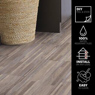 TrafficMaster Beach Sand 3 MIL x 12 in. W x 25 in. L Peel and Stick Water Resistant Vinyl Tile Flooring (30.2 sqftcase) A4269451