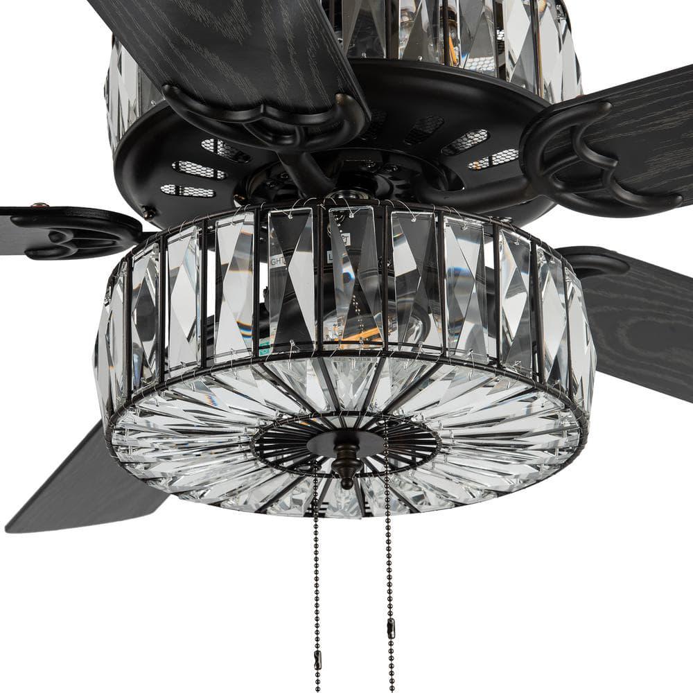 River of Goods Duchess 52 in Clear Crystal LED Ceiling Fan With Light