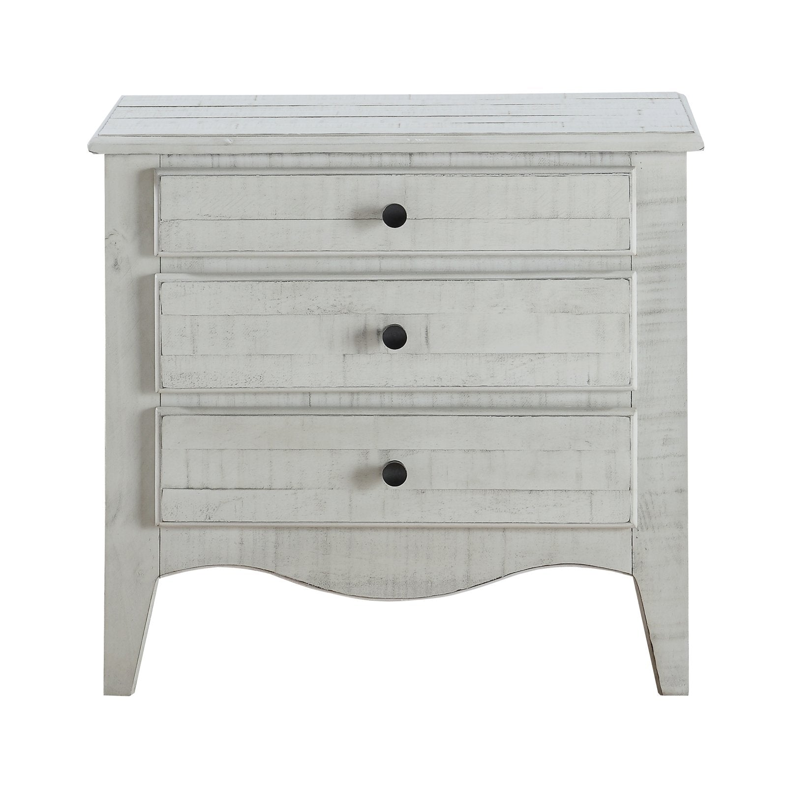 Modus Furniture Ella Solid Wood Two Drawer Nightstand, White Wash