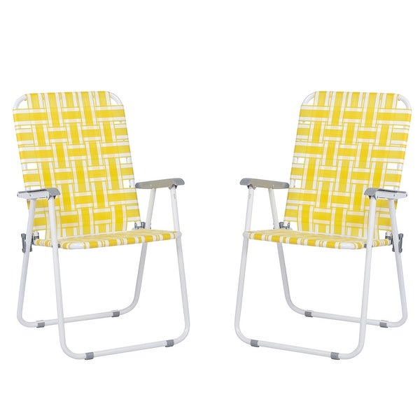 2pcs Foldable Portable Beach Chair Camping Chairs - Overstock - 36369406