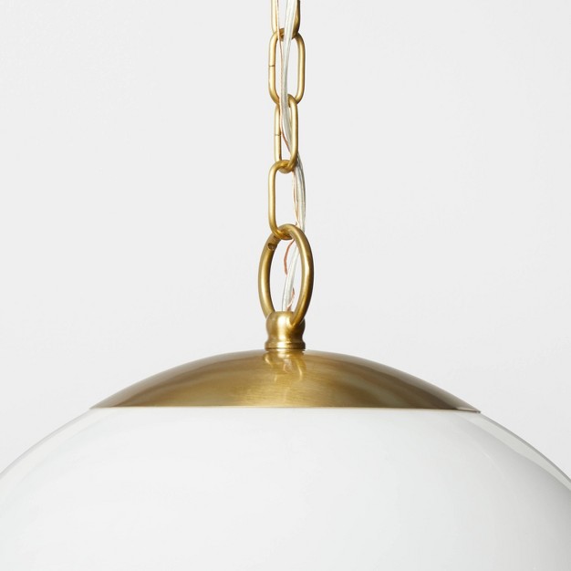 Milk Glass Ceiling Pendant Brass Designed With Studio Mcgee